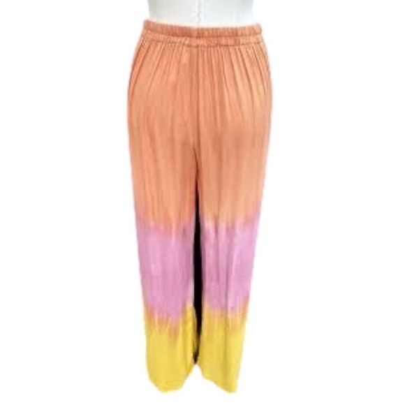 YFB Young Fabulous & Broke Abigail Tie dye Wrap Wide Leg Pants Size Small - Picture 2 of 6